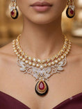 Load image into Gallery viewer, Kundan necklace set.