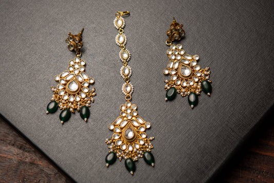Kundan Necklace Set With Tikka