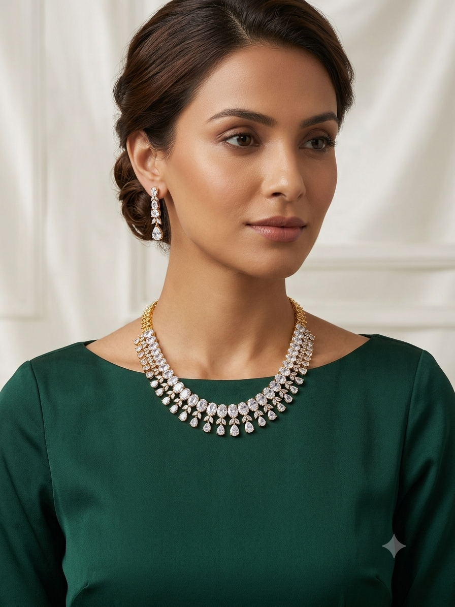 Cubic Zircon Necklace set