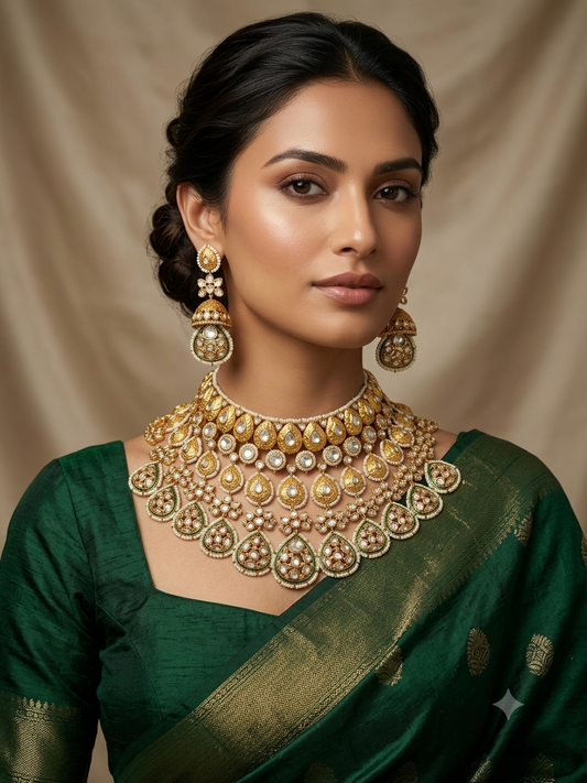 Gold-Plated Kundan Choker Set