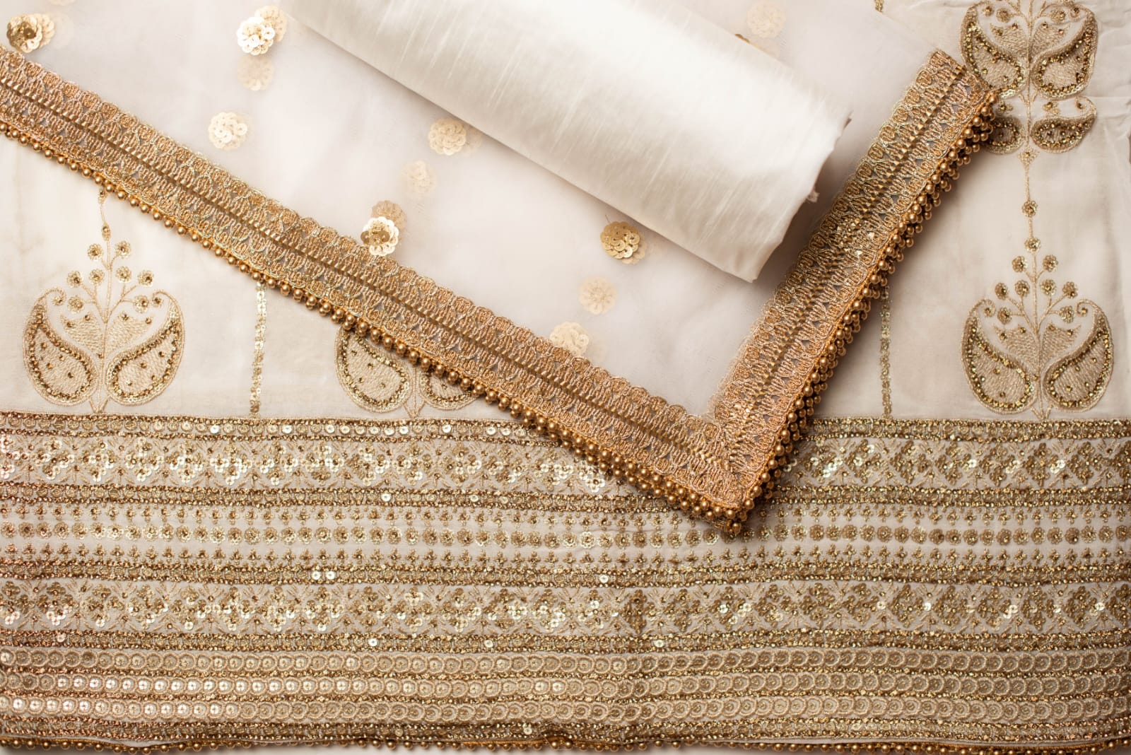Unstitched Georgette Embroidered Suit