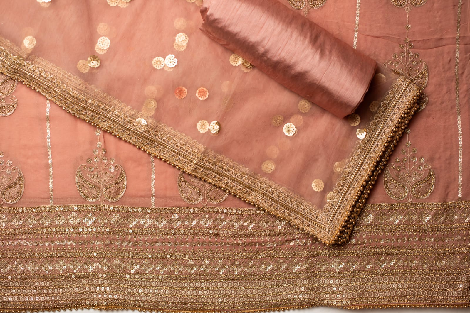 Unstitched Georgette Embroidered Suit
