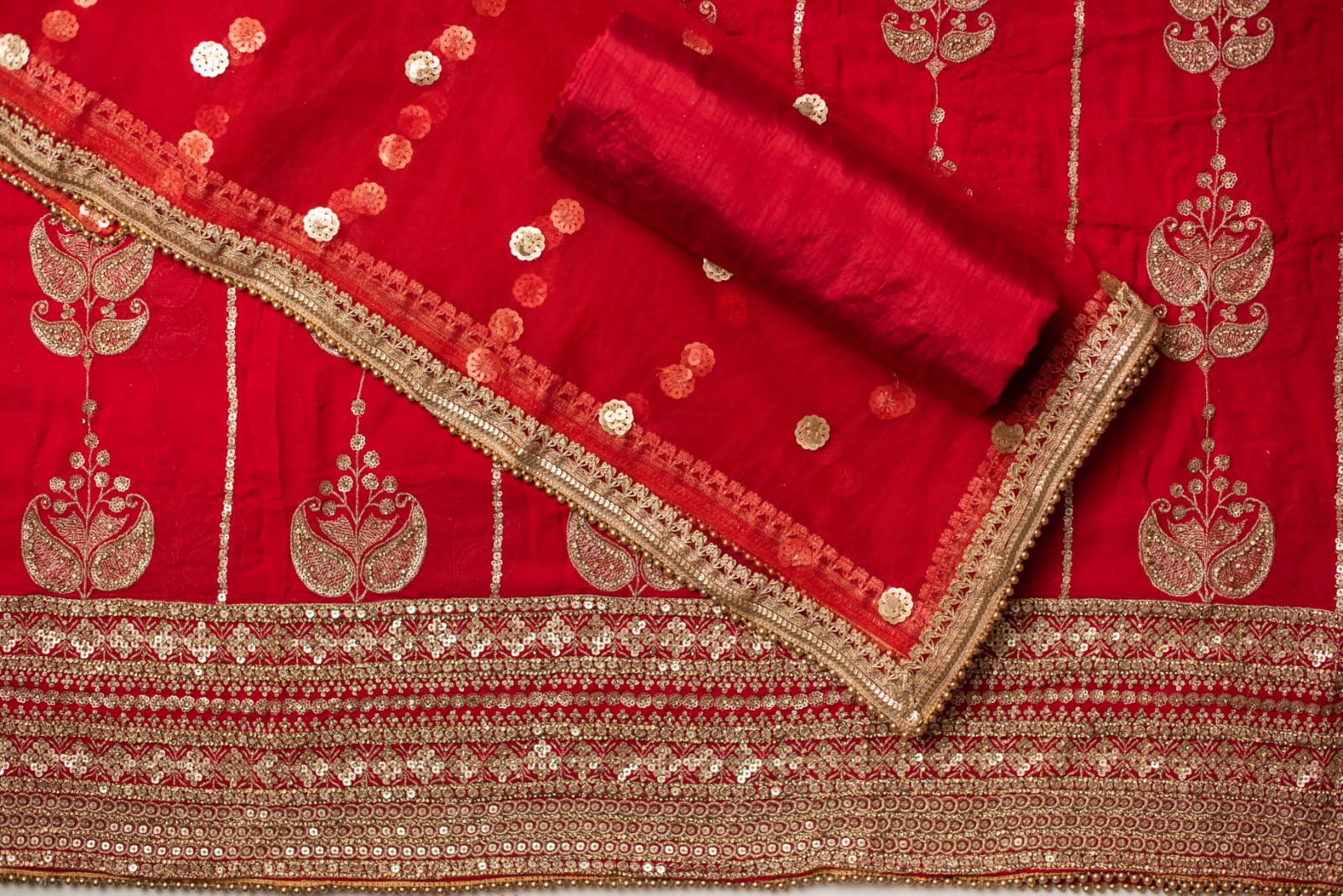 Unstitched Georgette Embroidered Suit