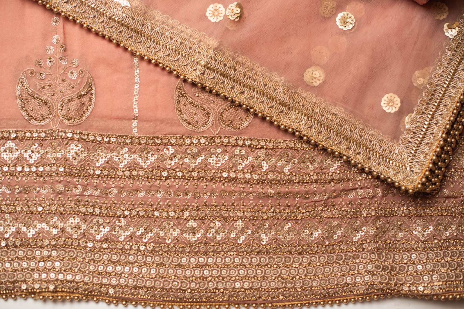 Unstitched Georgette Embroidered Suit