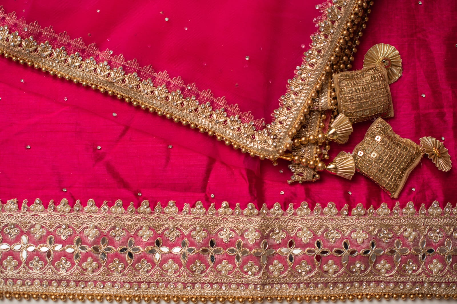 Unstitched Silk Dimante Work Suit