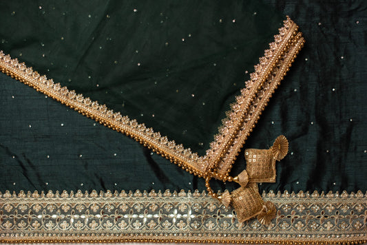 Unstitched Silk Dimante Work Suit