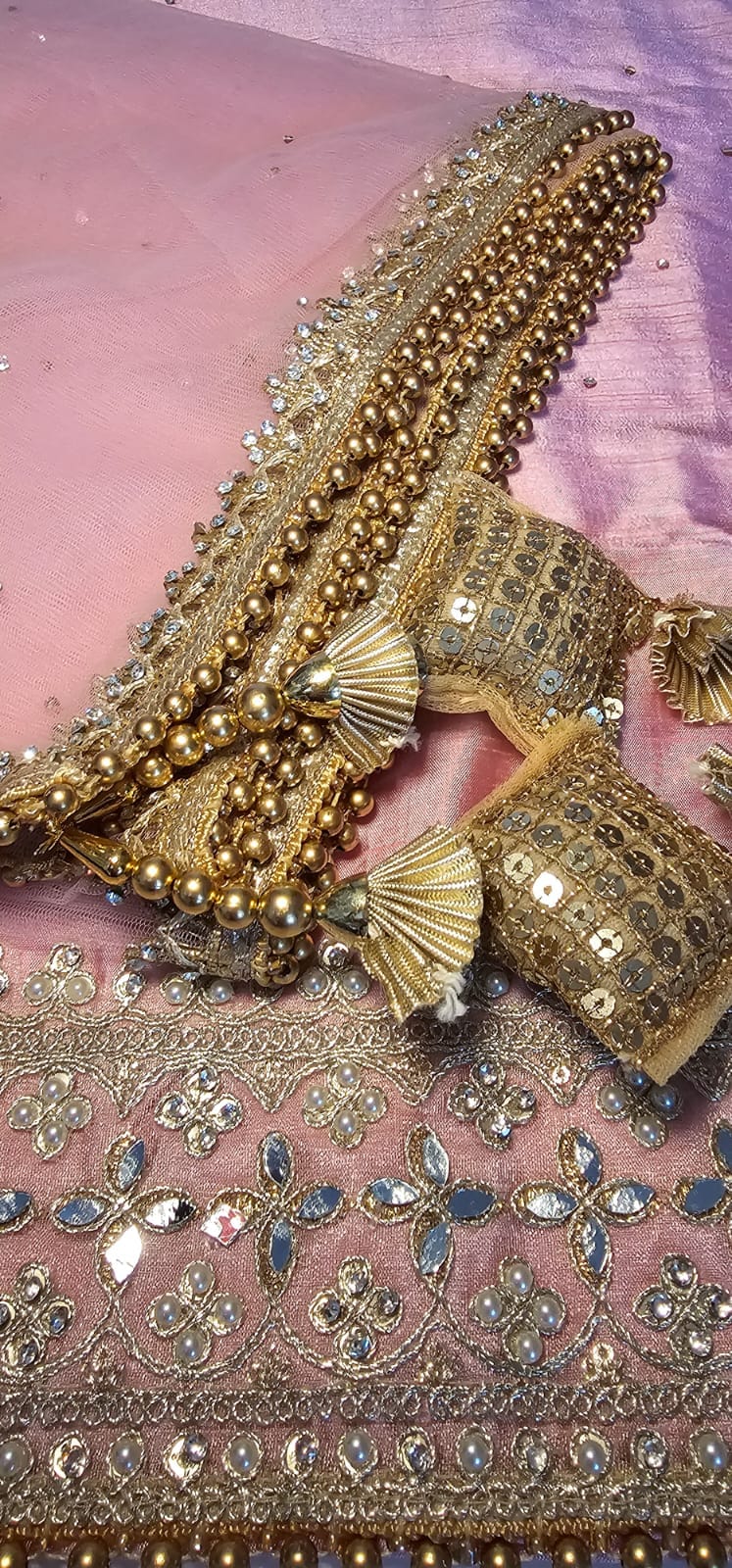Unstitched Silk Dimante Work Suit