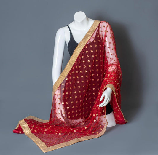 Net pearl dupatta