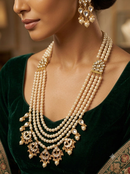 Long necklace with earrings