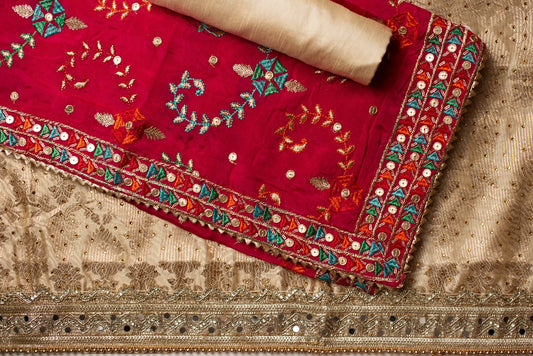 Unstitched Raw Silk Suit