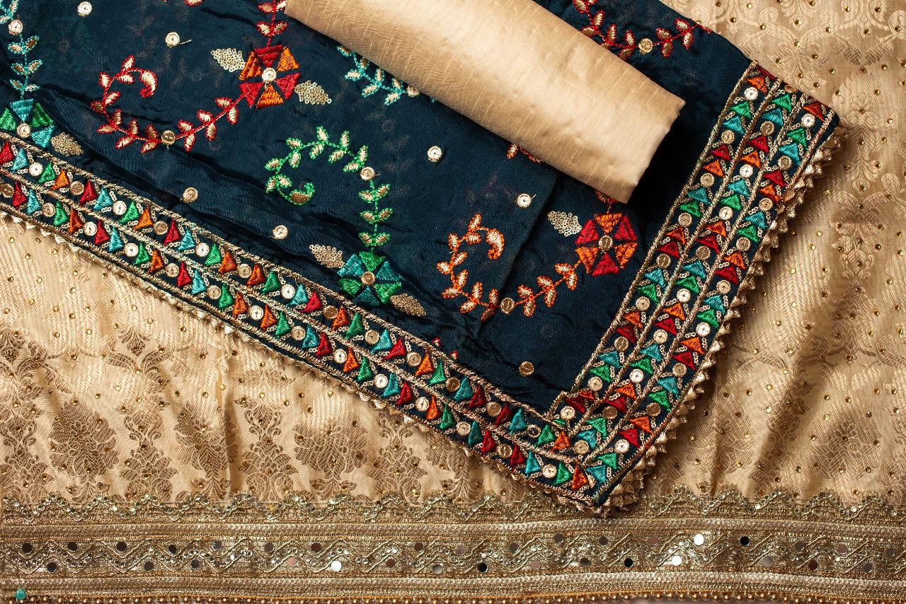Unstitched Raw Silk Suit