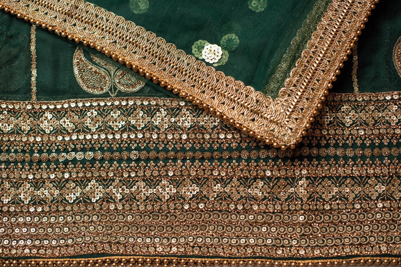 Unstitched Georgette Embroidered Suit