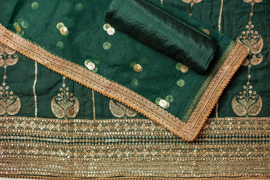 Unstitched Georgette Embroidered Suit