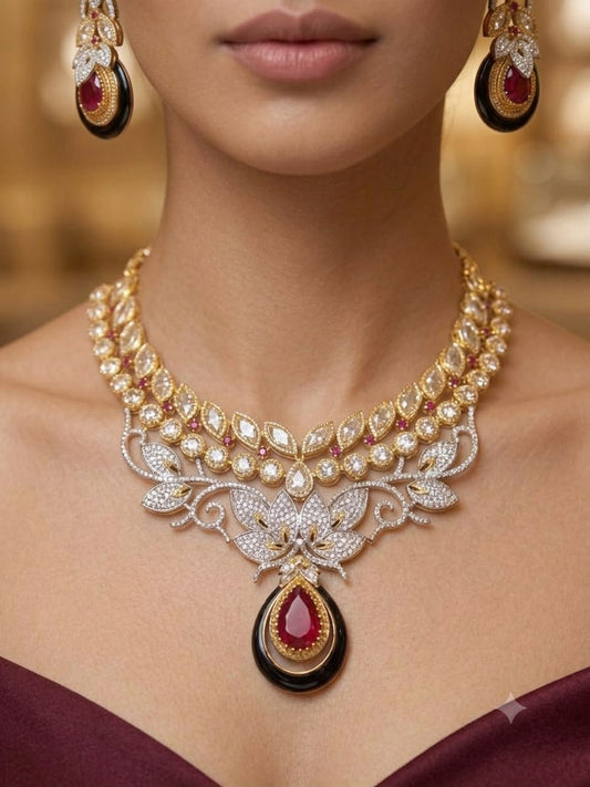 Kundan necklace set.