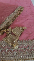 Load and play video in Gallery viewer, Unstitched Silk Dimante Work Suit
